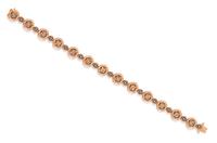 A 14 Karat Rose Gold, Diamond and Colored Diamond Bracelet, Le Vian,