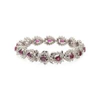 PLATINUM, DIAMOND AND RUBY BRACELET