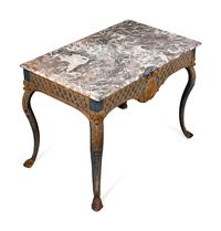A Louis XV Style Blue-Painted Console
