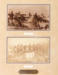 [NATIVE AMERICANS]. A group of 2 boudoir photographs taken at Pine Ridge, South Dakota. West Union, NE: Solomon D. Butcher, 1891.