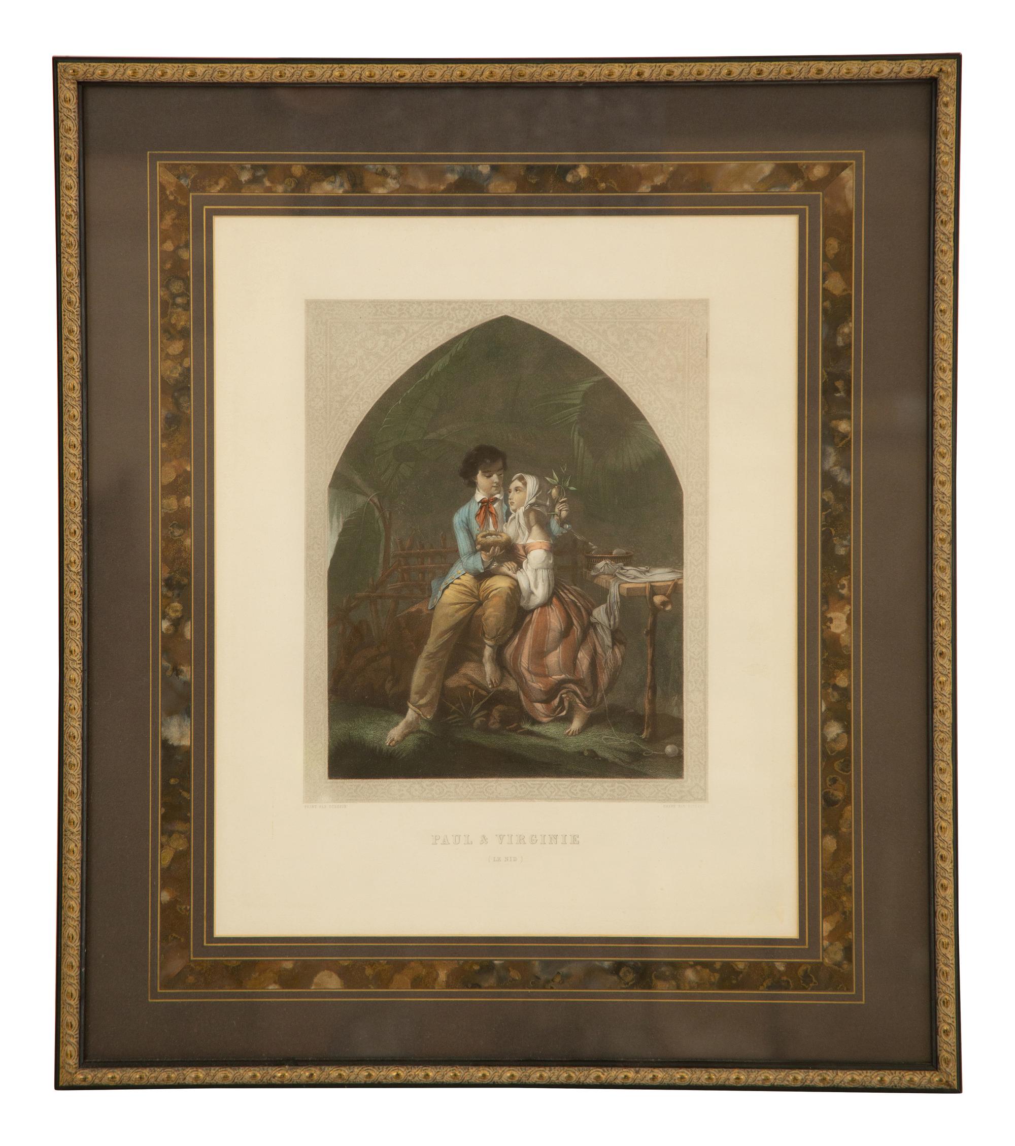 Three French Hand Colored Engravings from Paul & Virginie