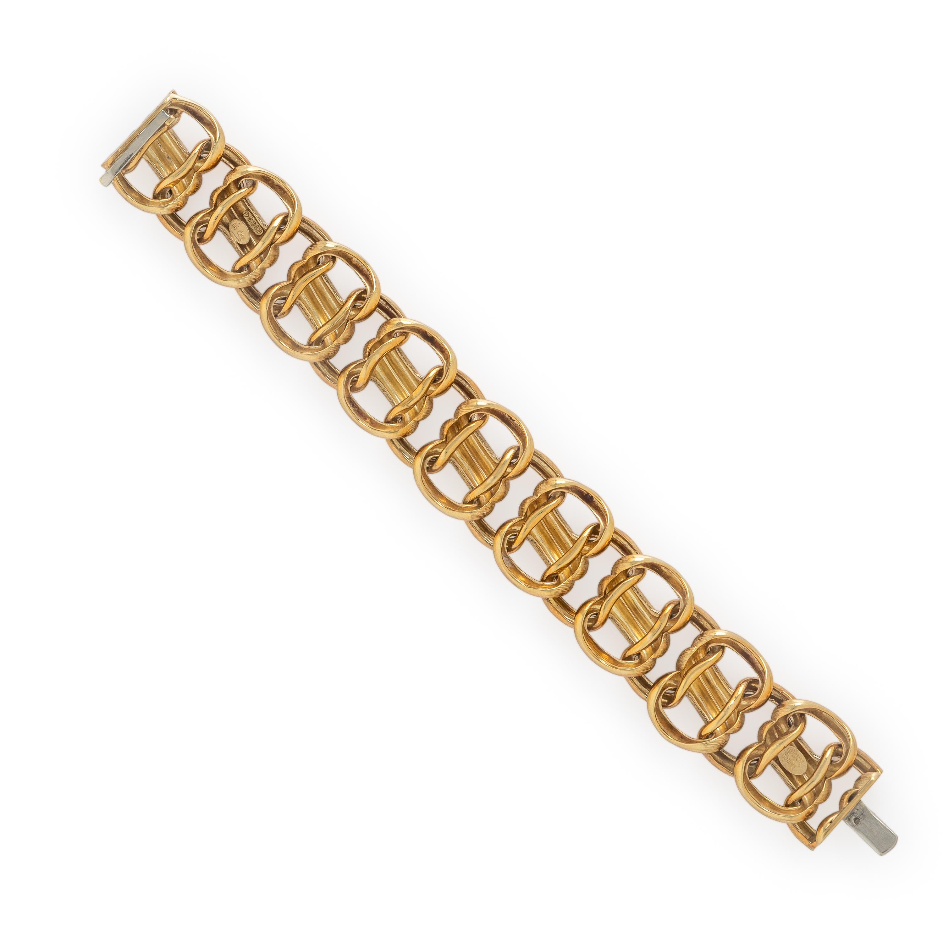 Henry Dunay, Yellow Gold Fancy Link Bracelet