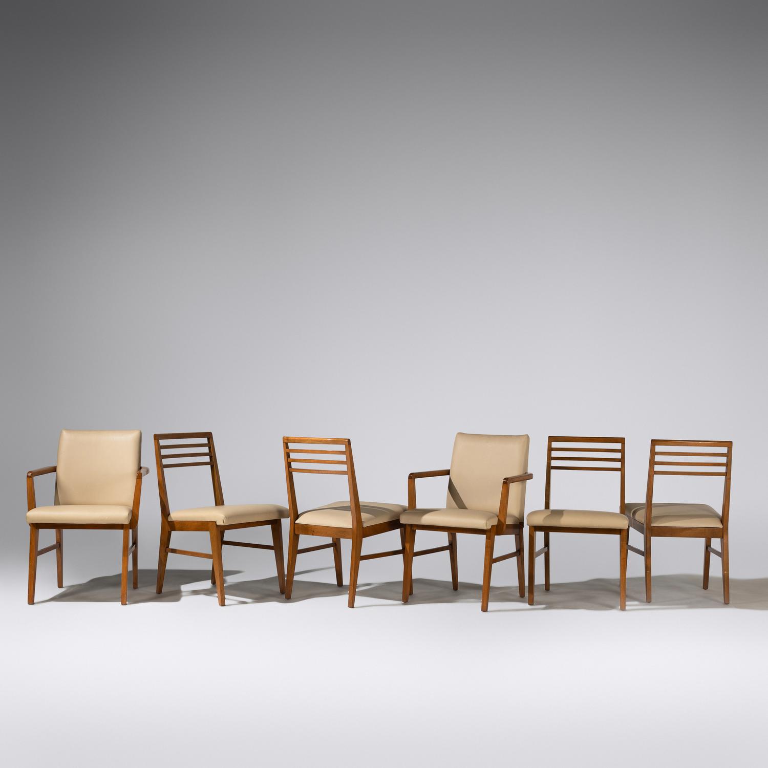 Dining table and six dining chairs