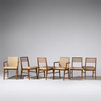 Dining table and six dining chairs