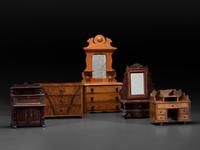 Five Miniature or Salesman Sample Pieces of Furniture