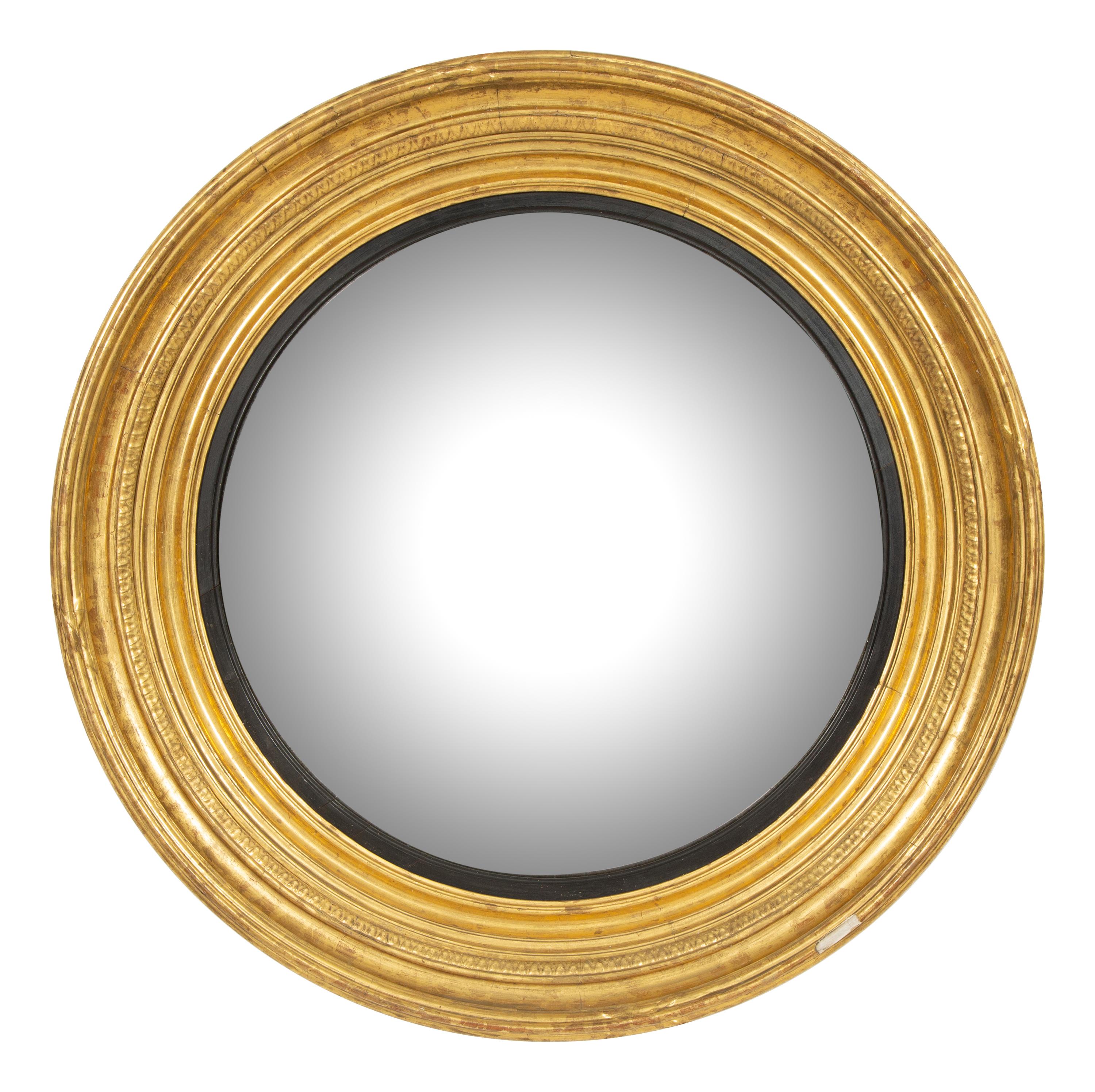 A George III Giltwood Convex Mirror