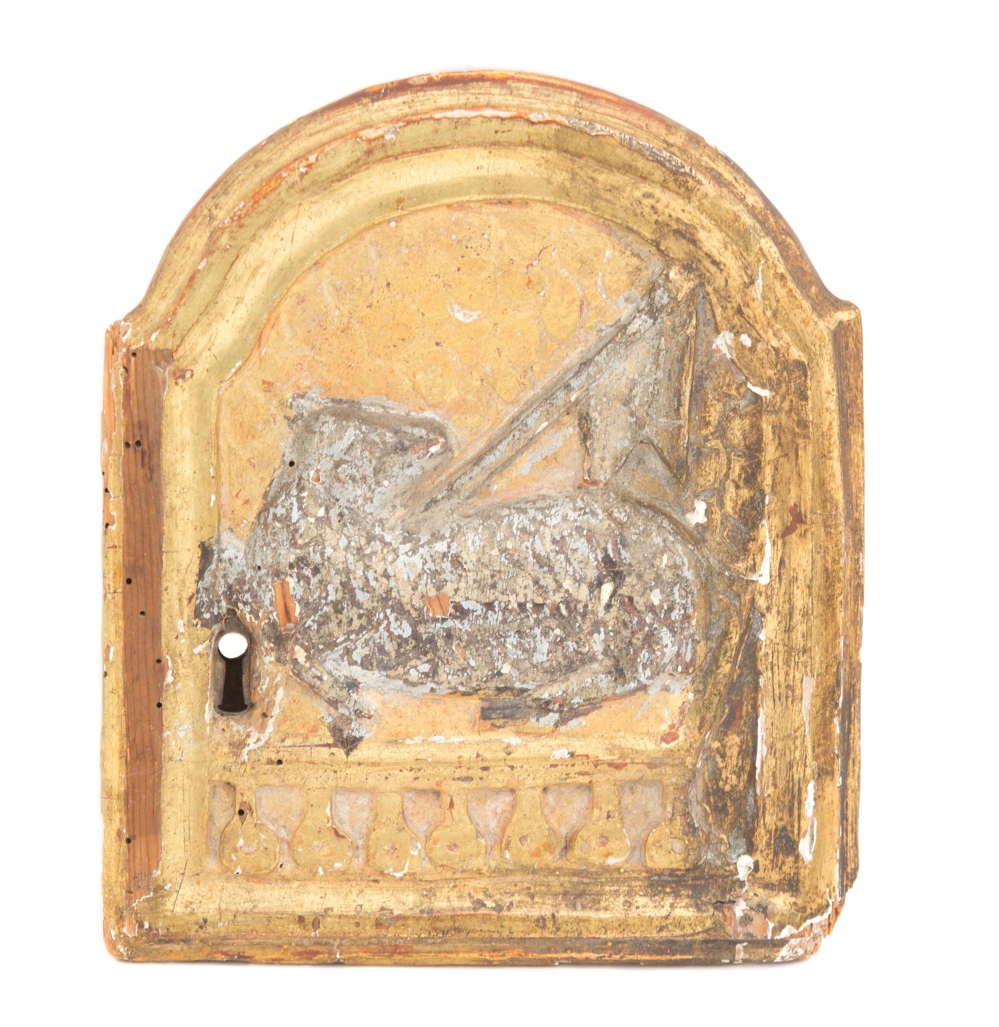An Italian Carved Giltwood Escutcheon Plate Height 9 1/4 x 7 3/4 inches. — 19TH CENTURY