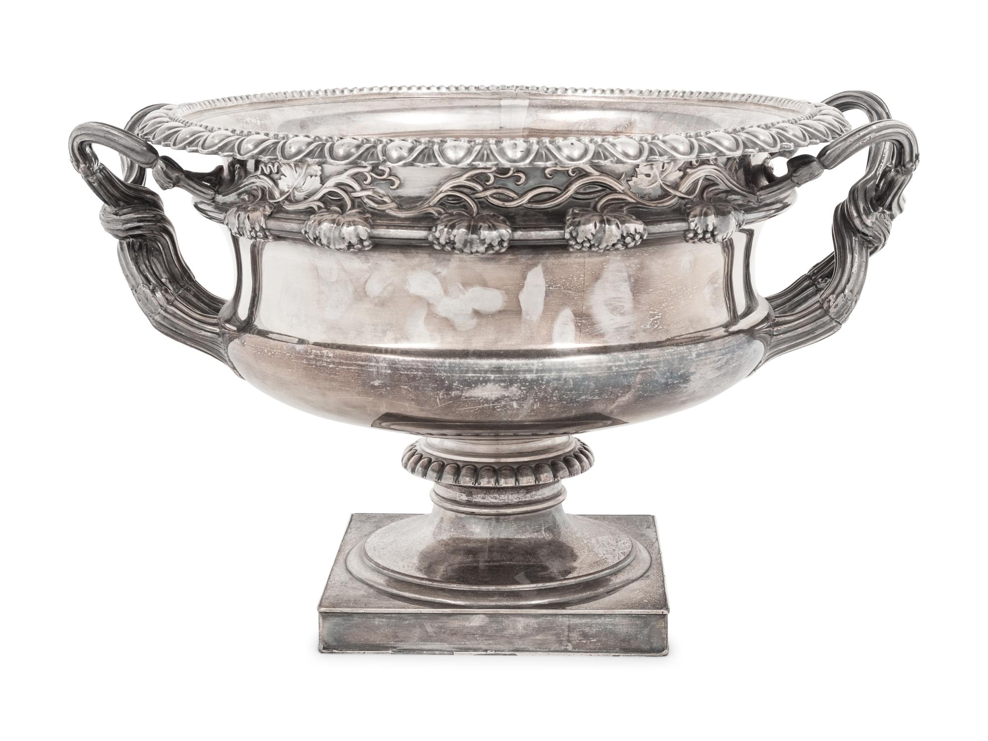 An English Silver-Plate Twin Handled Wine Cooler