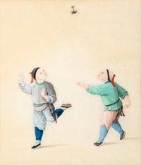 A Group of Six Chinese Export Pith Paintings