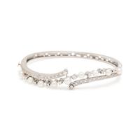 DIAMOND AND CULTURED PEARL BANGLE BRACELET