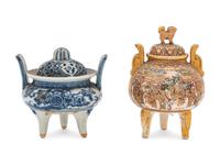 Two Porcelain Incense Burners, Koro