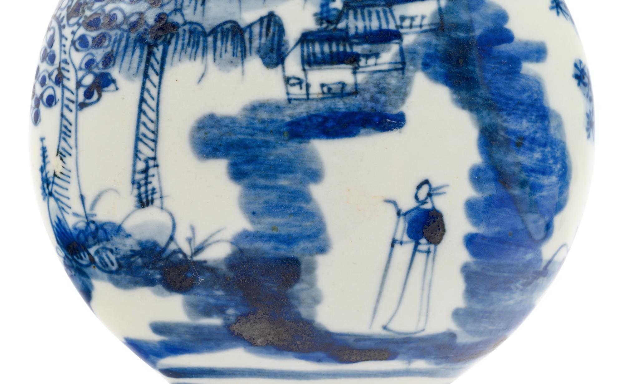 Twenty Small Blue and White Porcelain Vessels