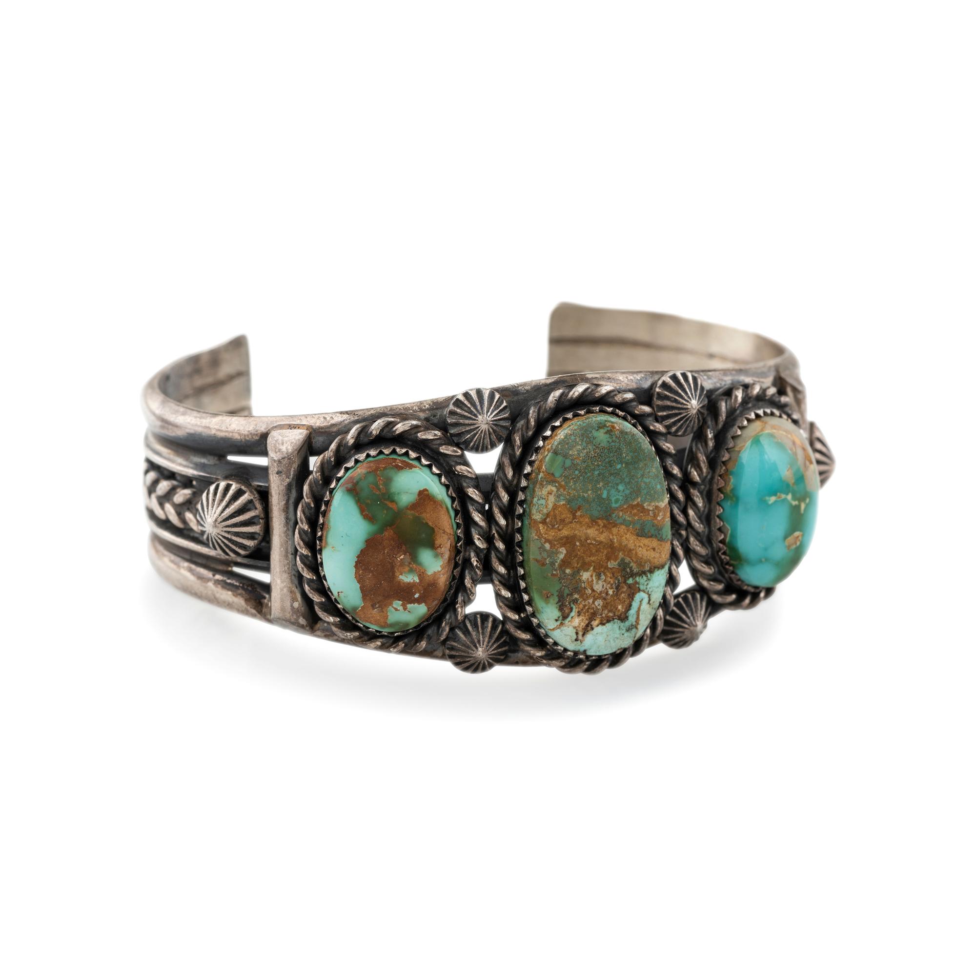 Sterling Silver and Royston Turquoise Cuff Bracelet