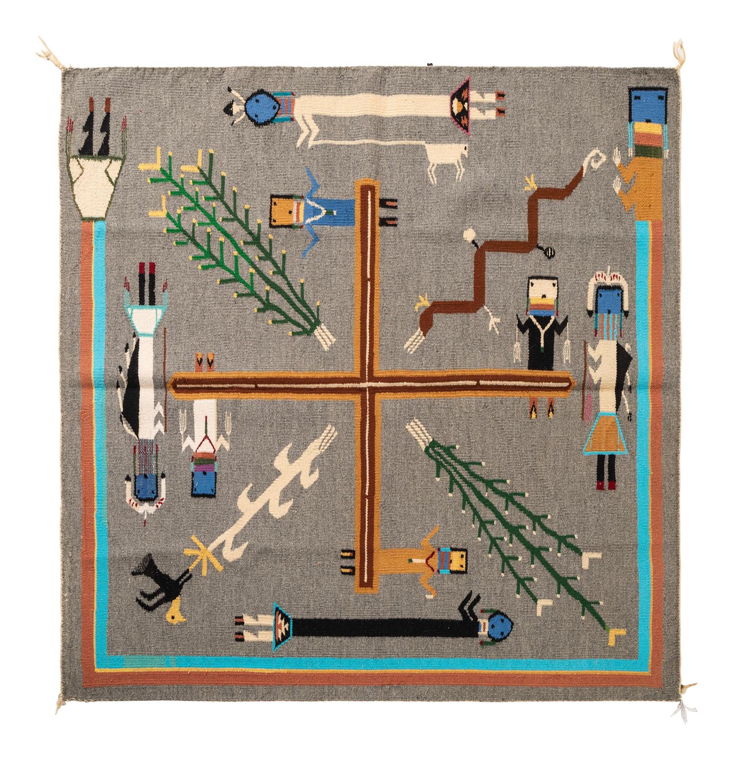 Navajo Sandpainting Weaving, From the Nightway Chant
