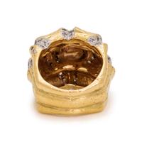 KATY BRISCOE, YELLOW GOLD AND DIAMOND 'BAMBOO' RING
