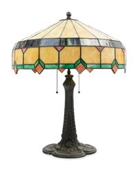 An American Leaded Glass Table Lamp