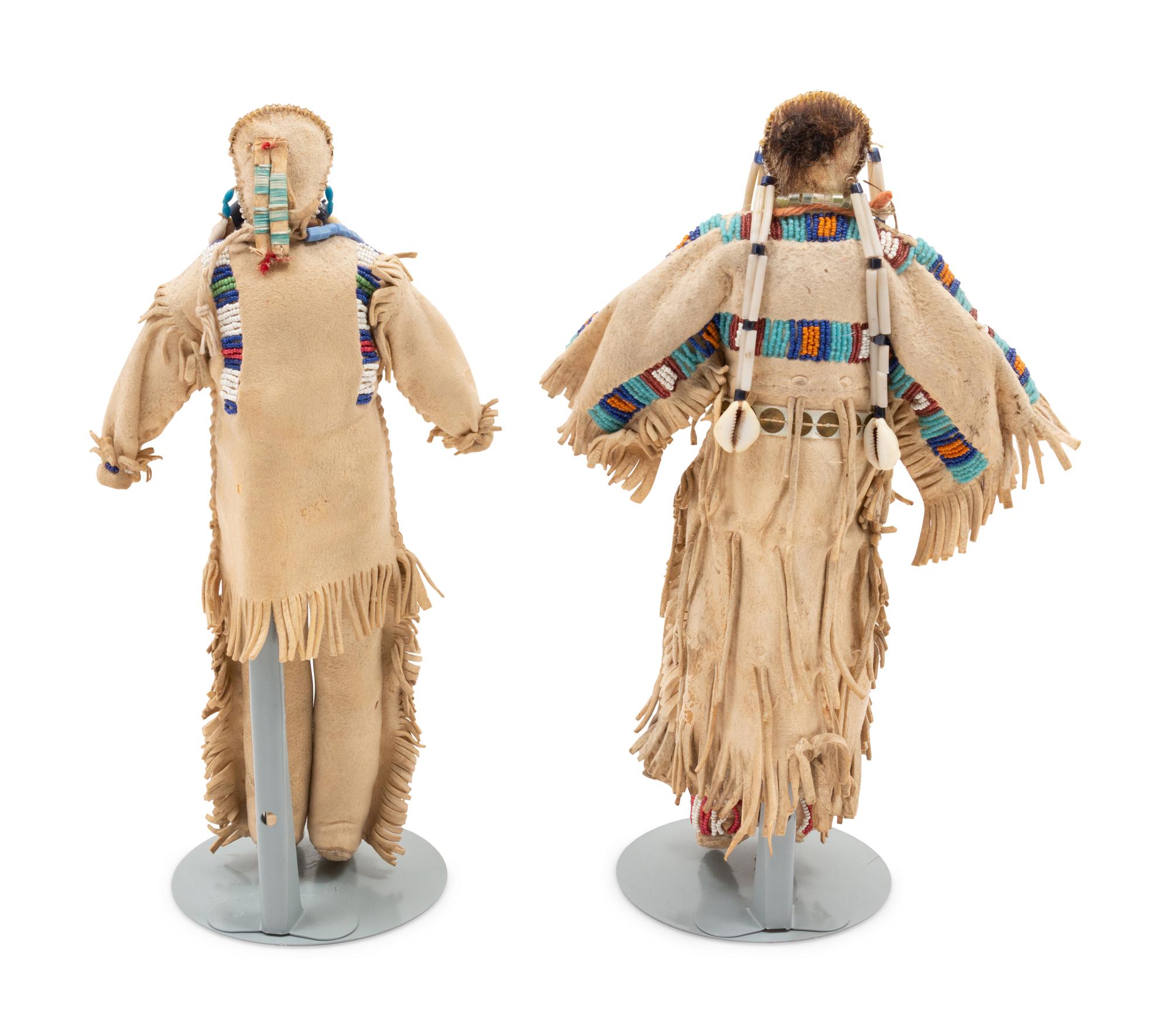 Sioux Beaded Hide Dolls
