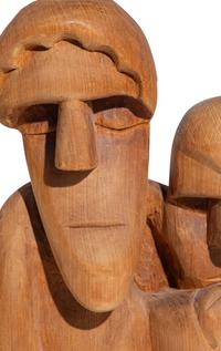 Untitled Wood Sculpture, Saint Joseph and Jesus