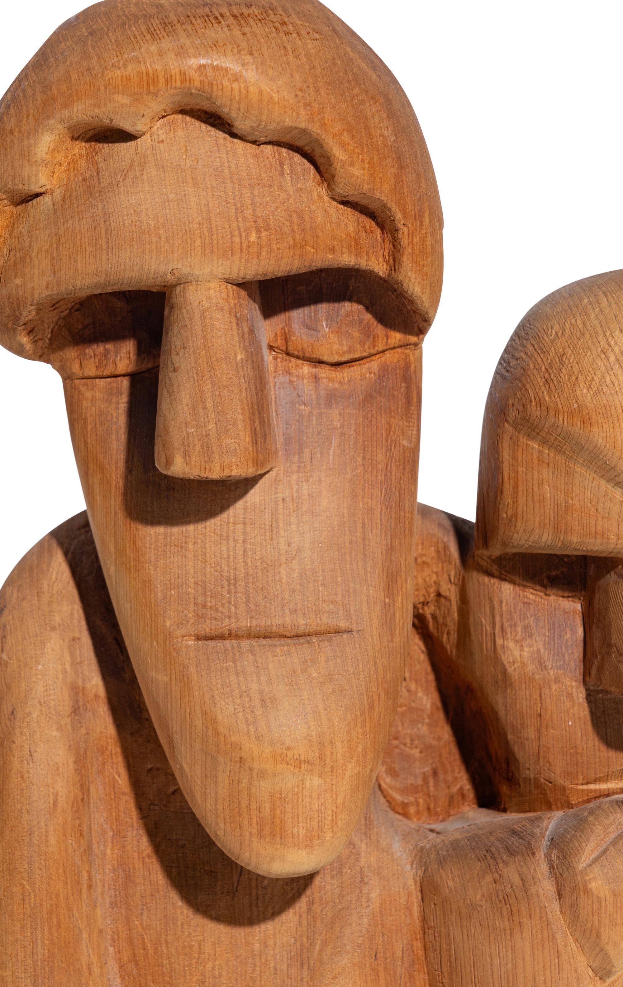 Untitled Wood Sculpture, Saint Joseph and Jesus