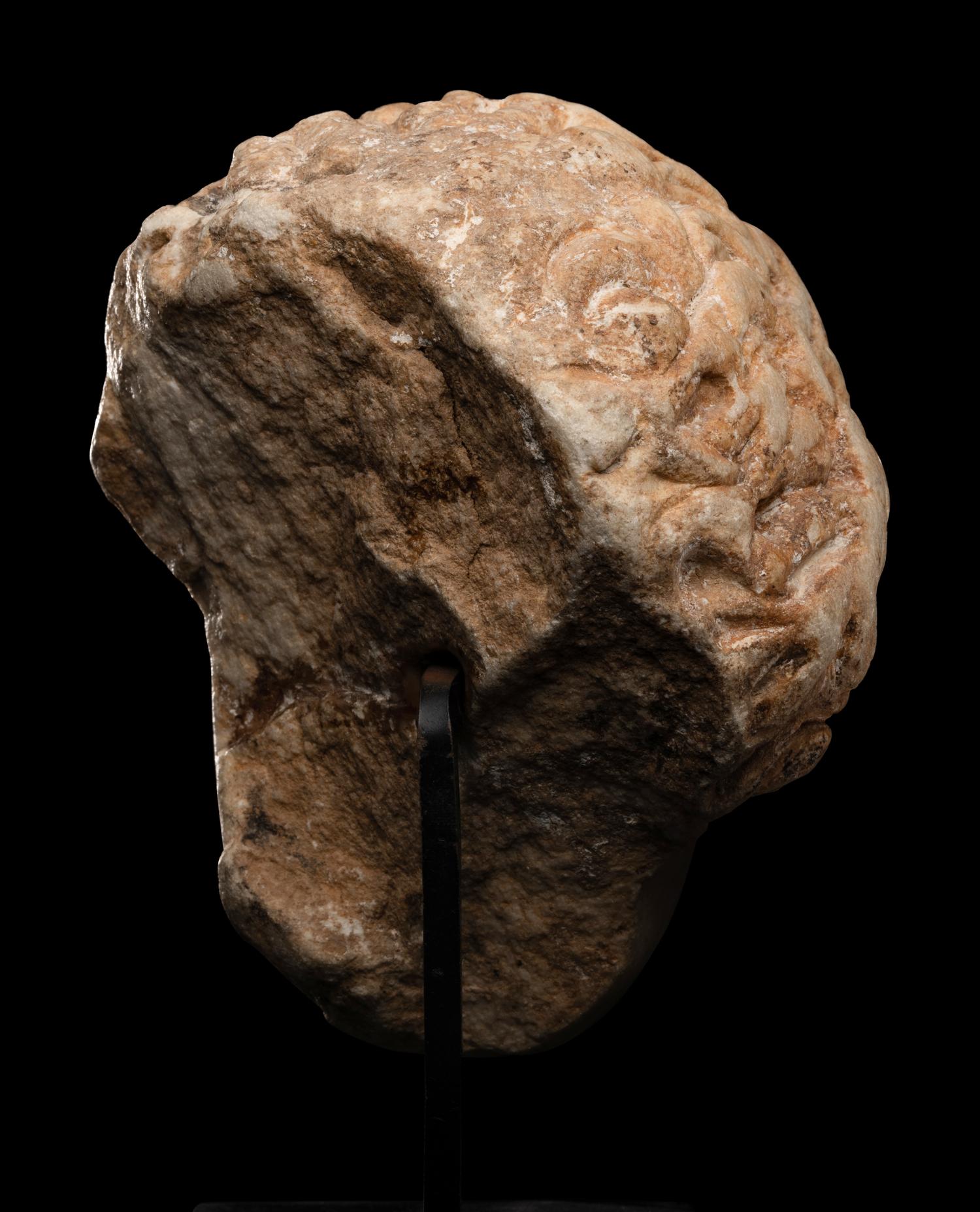 A Roman Marble Head of a Nubian Youth