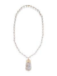 LAVENDER JADE AND YELLOW GOLD NECKLACE
