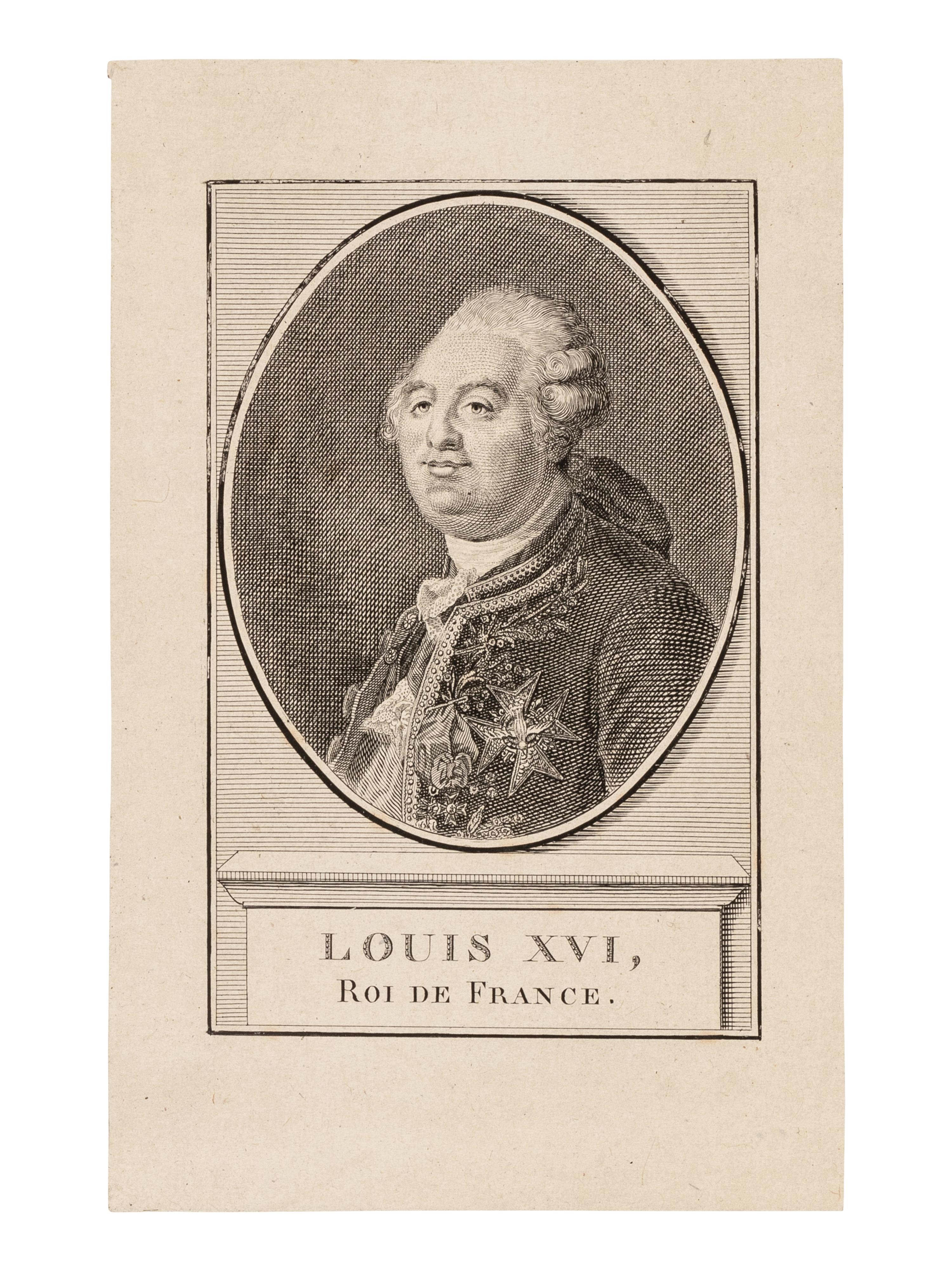 LOUIS XVI, King of France (1754-1793). Partly printed document signed ("Louis"), 19 April 1791. Countersigned by an unidentified administrator.