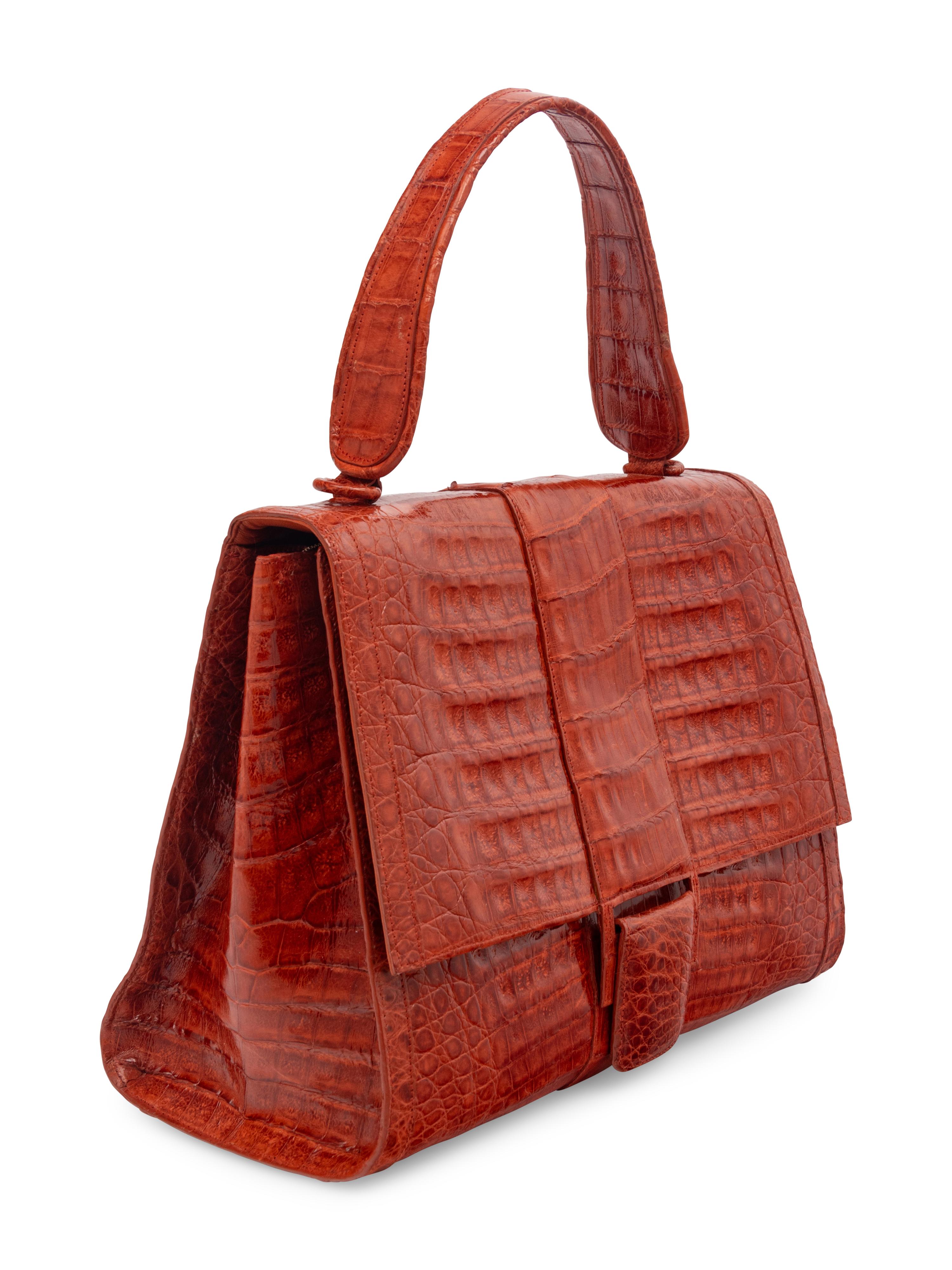 Nancy Gonzalez Rust Crocodile Handbag