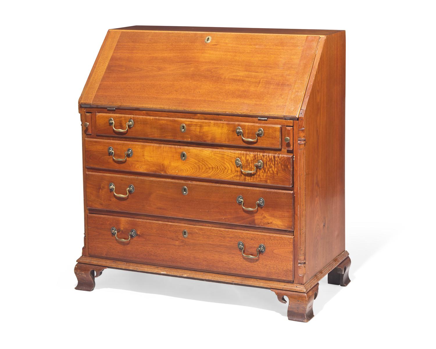 A Chippendale walnut slant-front desk, Southeastern Pennsylvania, circa 1770