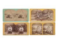 A group of 8 stereoviews of Plains Indians, incl. images by HAMILTON & HOYT, Sioux City, Iowa, ca 1870s.