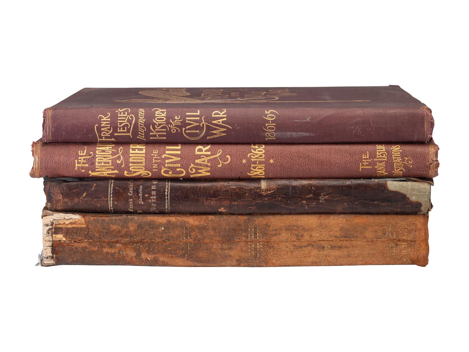[CIVIL WAR]. Frank Leslie's Illustrated Newspaper . Bound vols. in English and German, ca 1858-1862.