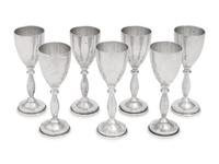 A Set of Eight Mexican Silver Cordials