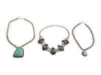 Navajo Silver and Turquoise Necklaces