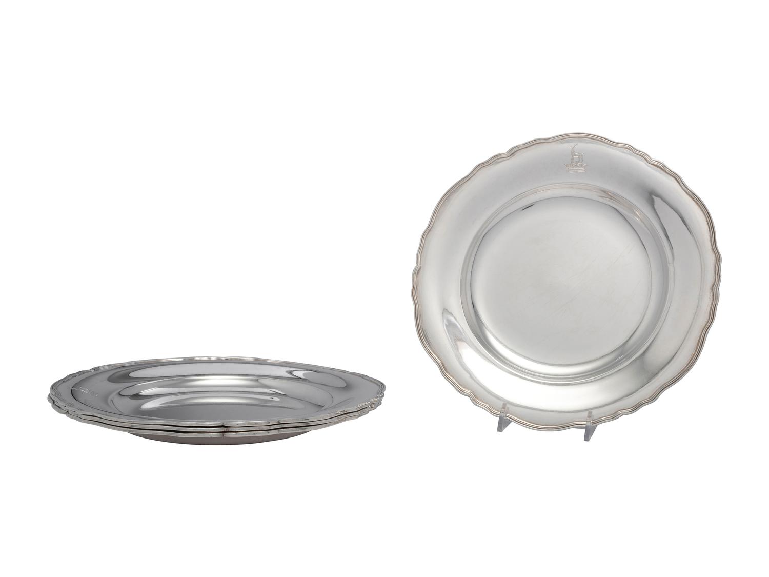 Four George II Silver Plates