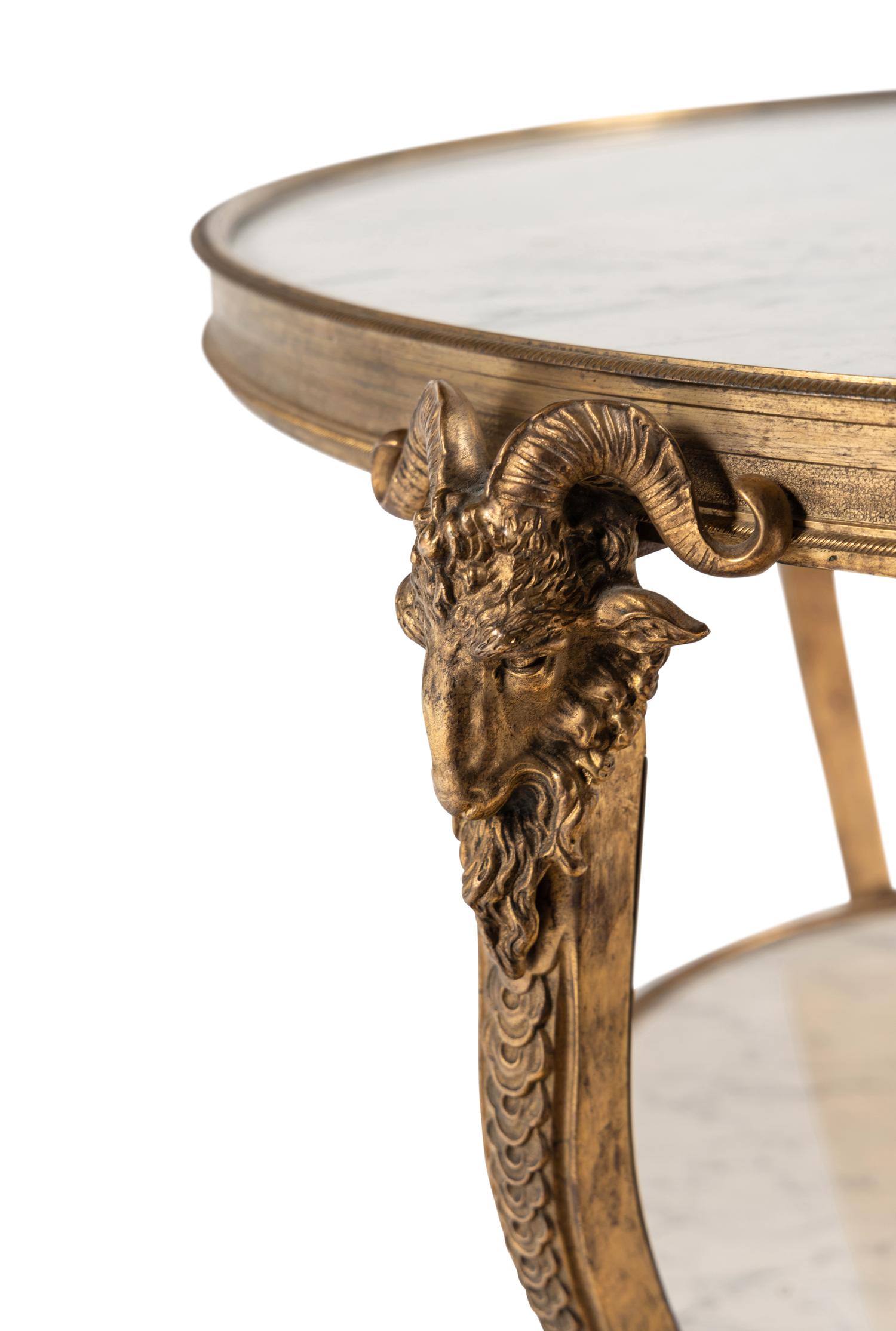 A French Gilt Bronze and Marble Guéridon