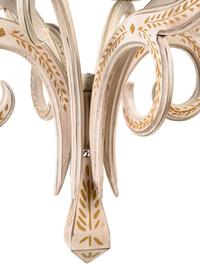 A White Painted Chandelier with Custom Shades