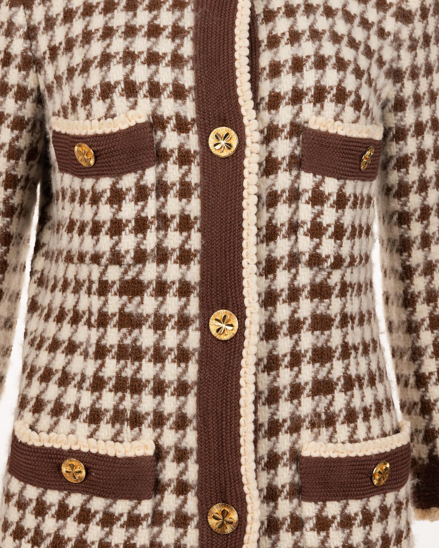 Chanel Two-Piece Houndstooth Skirt Suit, 1990s