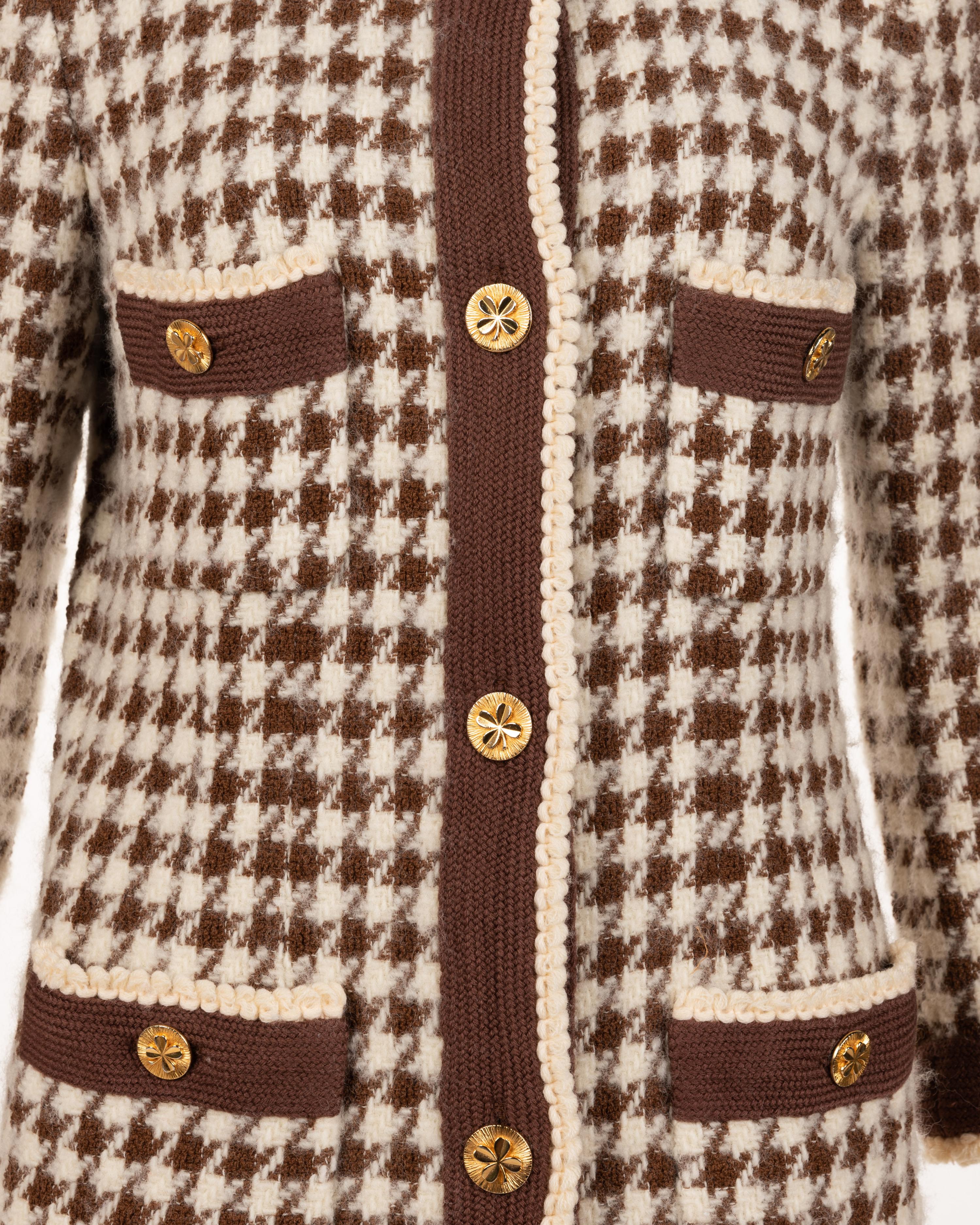 Chanel Two-Piece Houndstooth Skirt Suit, 1990s