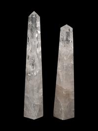 A Pair of Rock Crystal Obelisks