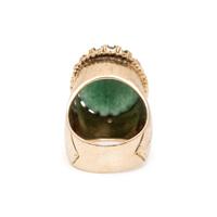 AVENTURINE QUARTZ AND YELLOW GOLD RING