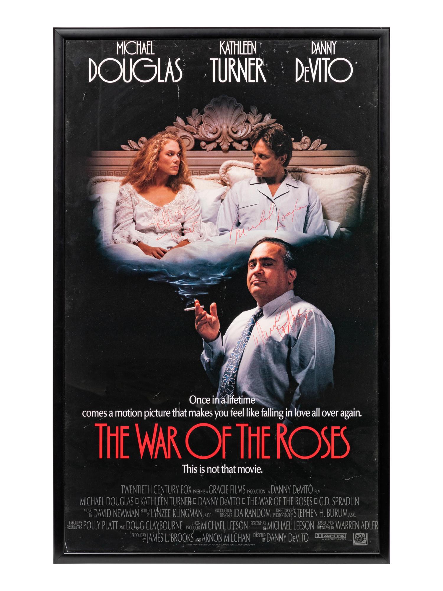 The War of the Roses (20th Century Fox, 1989) Cast Autographed Poster