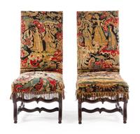A Pair of Renaissance Style Oak Side Chairs Height 45 inches. — 20TH CENTURY WITH EARLIER ELEMENTS
