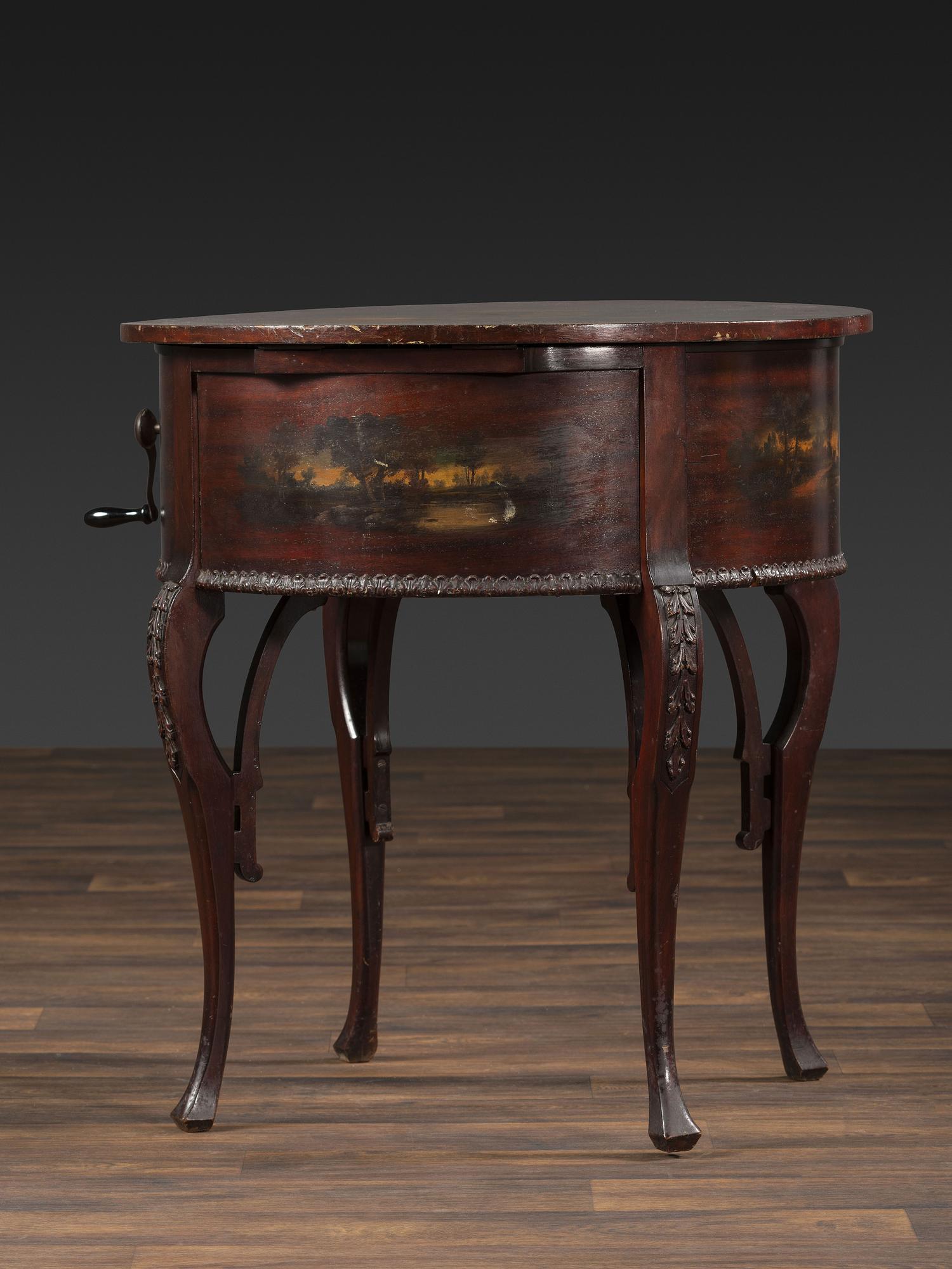 A Regina 'Rookwood ' Paint Decorated 20 Inch Drum Music Box