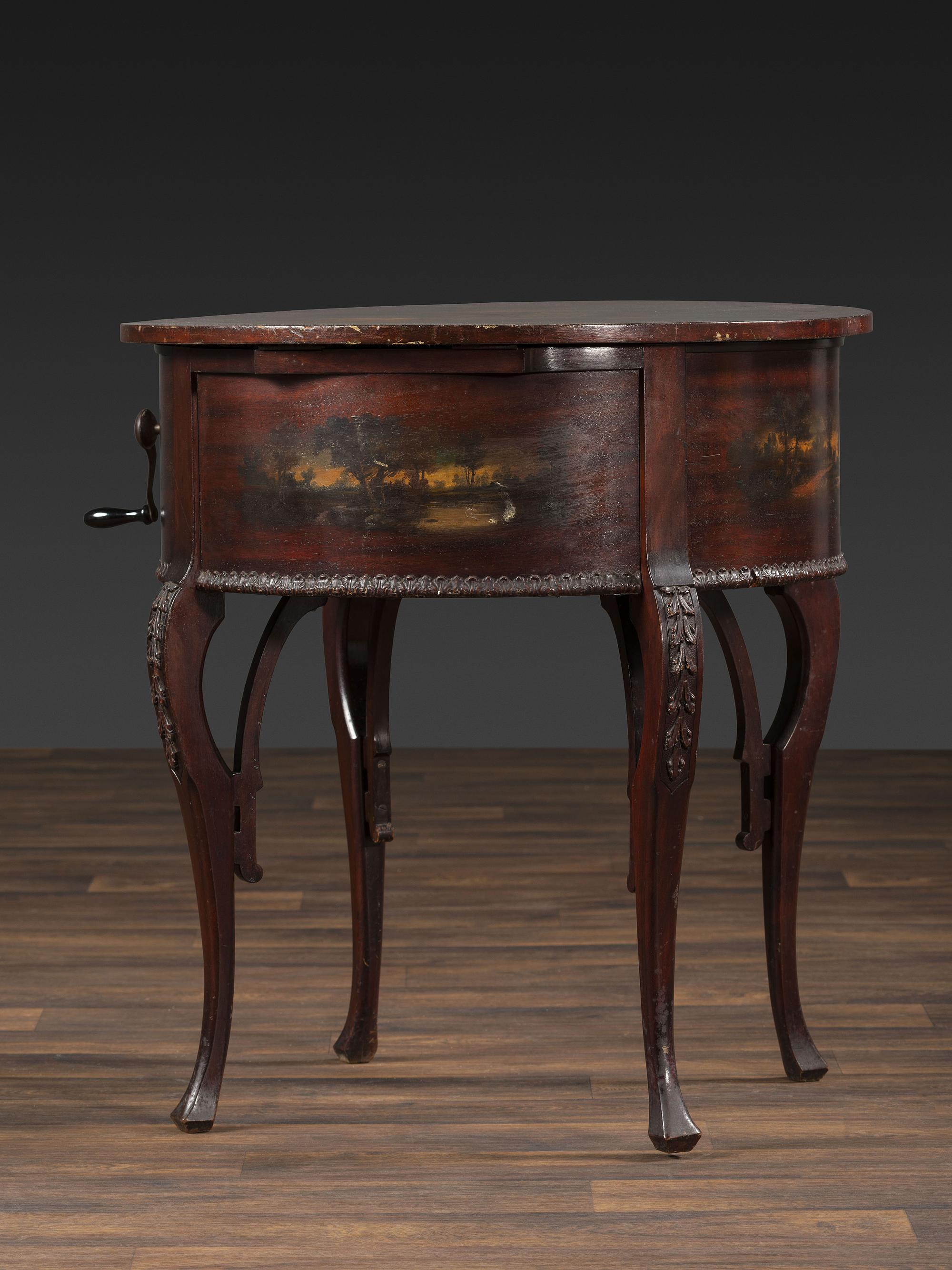 A Regina 'Rookwood ' Paint Decorated 20 Inch Drum Music Box