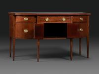 A Federal Inlaid and Figured Mahogany Sideboard