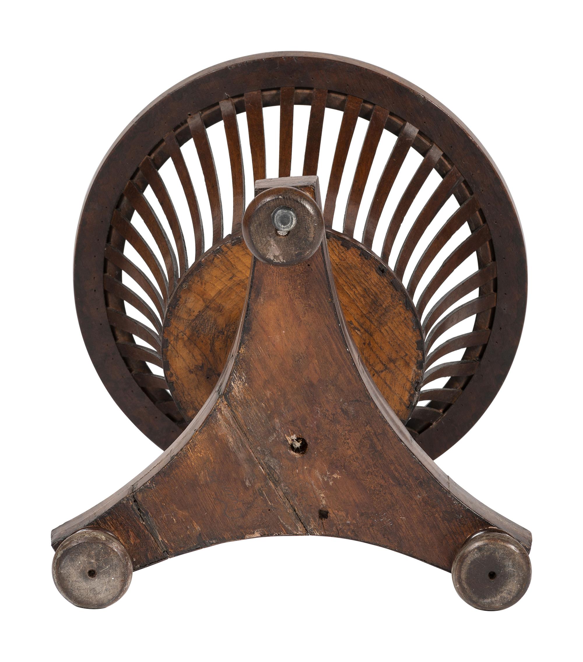 A Regency Style Mahogany Veneered and Brass Handled Fern Stand