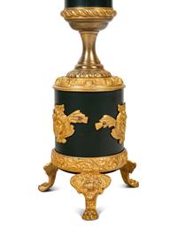 An Empire Style Gilt and Patinated Metal Three-Light Floor Lamp