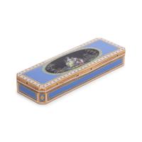 A Gold and Enamel Toothpick Holder