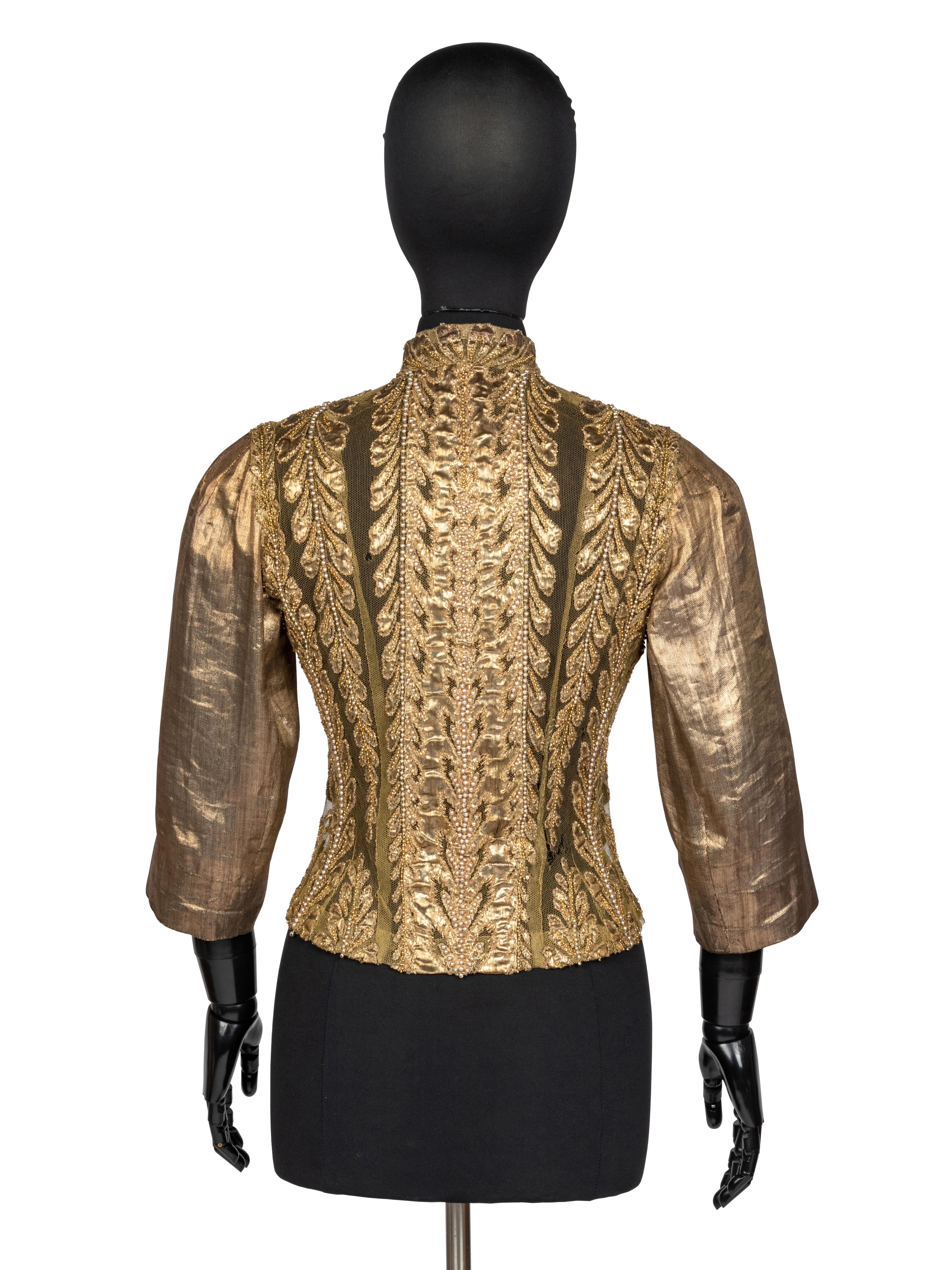 Chanel Haute Couture Embroidered Gold Net and Lamé Jacket, 1930s
