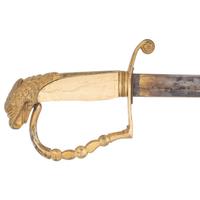 Mexican War Era Eagle Hilt US Militia Officers Sword with Blued & Gilt Blade