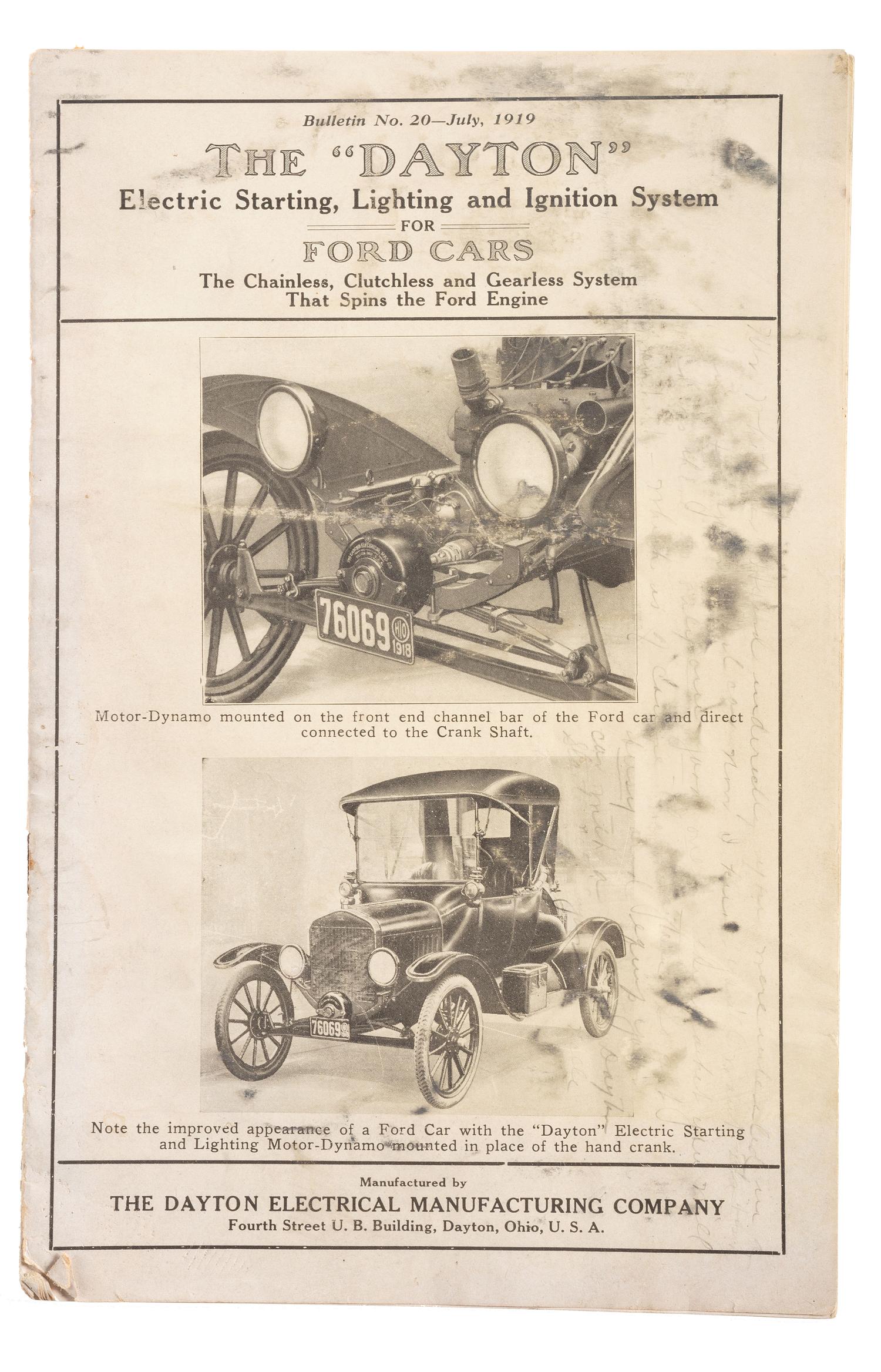 [OHIO] -- [SCIENCE & INDUSTRY]. APPLE, Vincent G. (1874-1932). Collection related to prolific Dayton-area inventor and automotive pioneer Vincent Groby Apple.